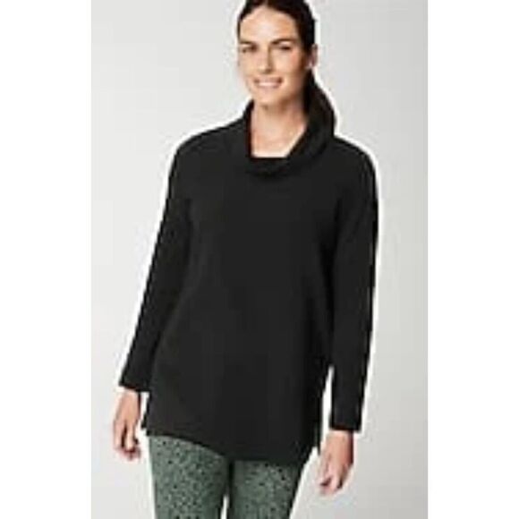 J.Jill Women Grey Cotton Blend Knit "Ottoman" Cowl Neck Sweater size Medium - Picture 2 of 9